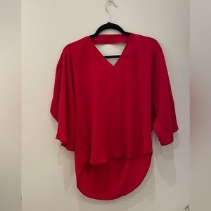 Red Silk Blouse